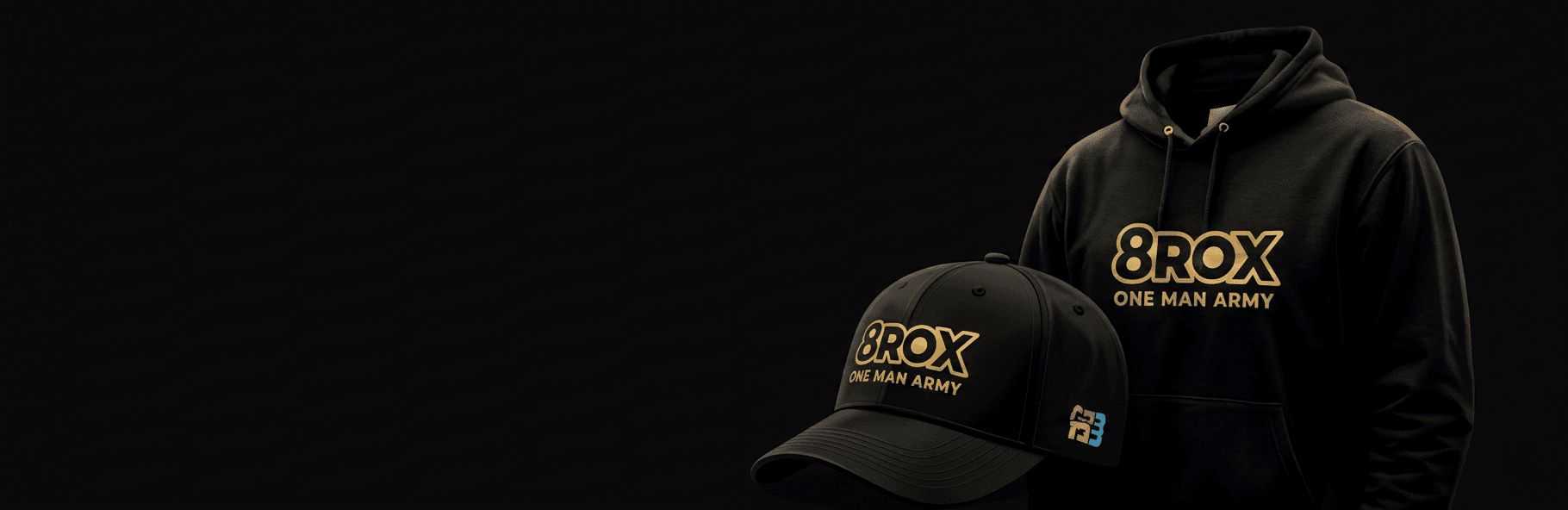 Official 8ROX hoodie and cap apparel